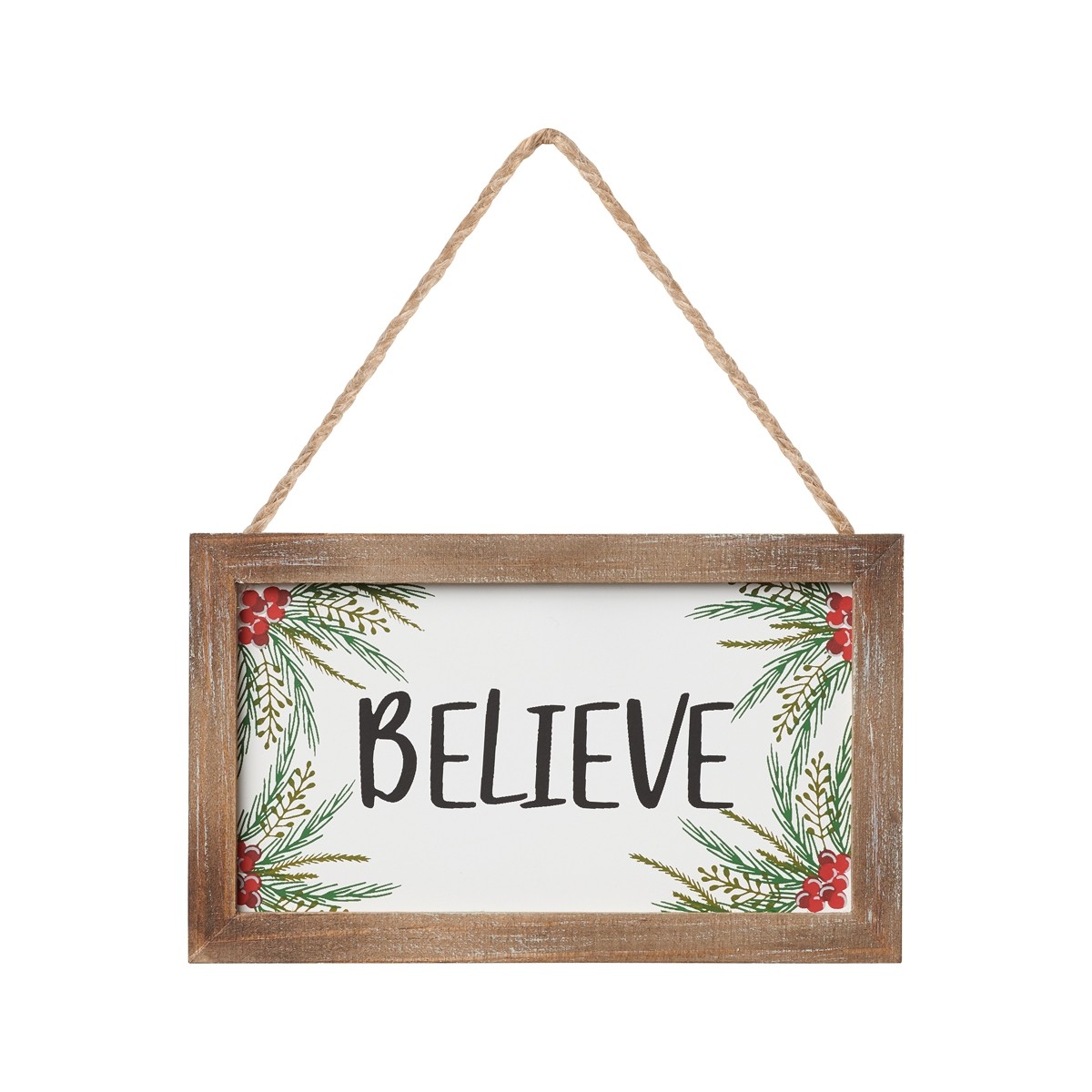 Wood Framed Ornament - Believe