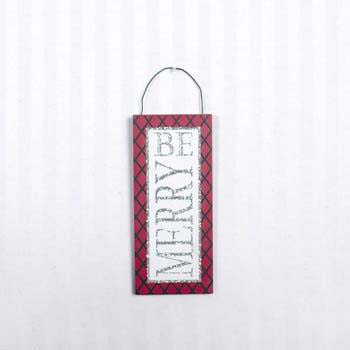 Wood Hanging Tile - Be Merry