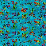 Studio E - Jewels of the Jungle - Patterned Colored Frog, Cerulean