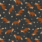 Benartex Traditions - Winter Forest - Fox in The Forest, Charcoal