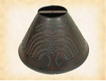 LAMP SHADE - TIN (WILLOW TREE) BLACK OVER RED 15^