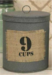 Canister - Burlap Patch, 9 Cups