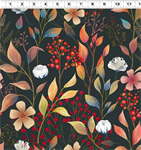 Clothworks - Midnight Flora - Digital Meadow, Black