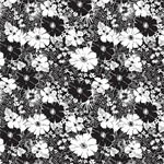 Blank Quilting - 108^ Black Tie 2 - Floral, Black & White