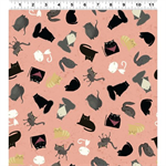 Clothworks - Snarky Cats - Kitten Play, Coral
