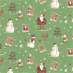 Clothworks - Postcard Christmas - Holiday Toile, Mint