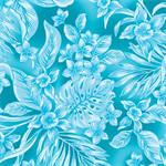 Benartex Kanvas - 108^ Oasis - Floral Bouquet, Turquoise