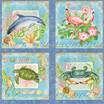 Wilmington Prints - Neptune's Garden - Panel, Multi