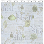 Clothworks - Sea Cottage - Sea Shell Collage, Periwinkle