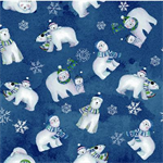 Clothworks - Snowville - Polar Bears, Light Navy
