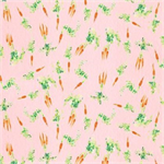 Clothworks - Spring Has Sprung - Carrots, Light Coral