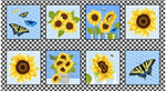 Studio E - Sunny Sunflowers - 24^ Sunflower Block Panel, Multi