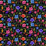 Clothworks - Morning Glory - Digital Flora, Black