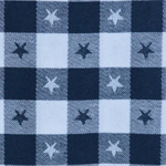 Dunroven House - Tea Towel - Jacquard Woven Check w/Stars, Navy