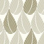 Clothworks - Elcott Park - Tan & Olive Leaves, Light Tan