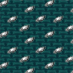 Fabric Traditions - NFL - Philadelphia Eagles - Tonal Words & Eagle Head, Green