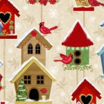 Studio E - Winter Joy - Bird Houses, Cream