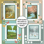 Windham - Four Seasons - Season's Greetings - 4 Mini Quilt Panels, Multi