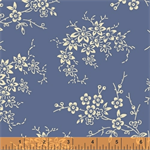 Windham - Annie - Mono Floral, Linen/Royal