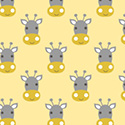 Windham - Stand Tall - Giraffe Faces, Gray/Yellow