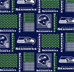 Fabric Traditions - NFL - Seattle Seahawks - Blocks, Navy/Green