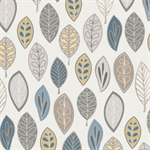 Maywood - Neutral Ground - Blue Yellow Leaves, Light Tan