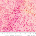 Moda - Coming Up Roses - Floral Outline, Peony