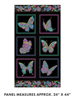 Benartex - Alluring Butterflies - 24^ Butterfly Block Panel, Black