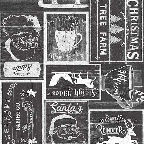 3 Wishes - A Christmas To Remember - Vintage Patch, Charcoal