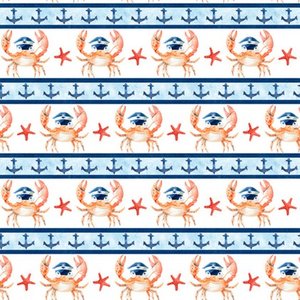 3 Wishes - Ahoy Mate - Crabby Captain Stripe, White