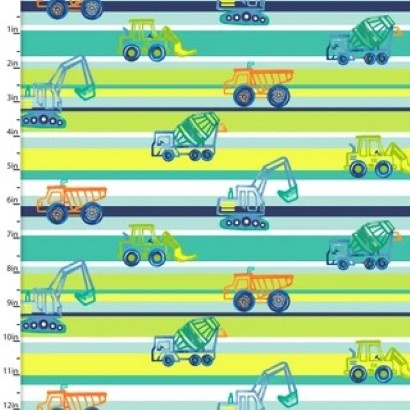 3 Wishes - Dump, Dig, and Rumble Minky - Construction Crew, Multi