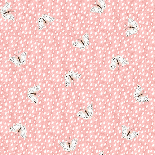 3 Wishes - Flannel - Baby In Bloom - Fluttering Fawn, Pink