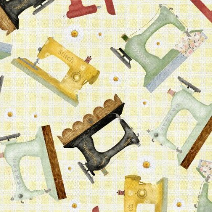 3 Wishes - Shop Hopping  - Sewing Machine Toss, Yellow