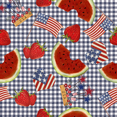 3 Wishes - Sweet Land Of Liberty - Picnic Plaid, Navy