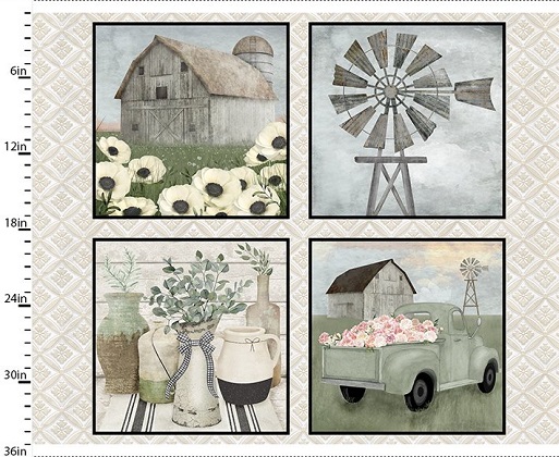 3 Wishes - White Cottage Farm - 36' Countryside Panel, Multi