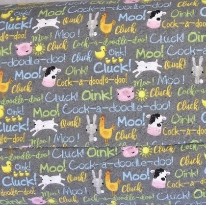 A.E. Nathan - 56/57' Printed Dyed Flannel - Farm Words, Gray