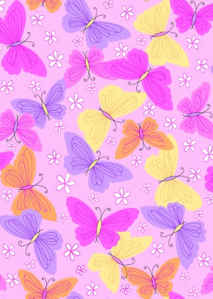 A.E. Nathan - Comfy Flannel Prints - Butterflies, Pink