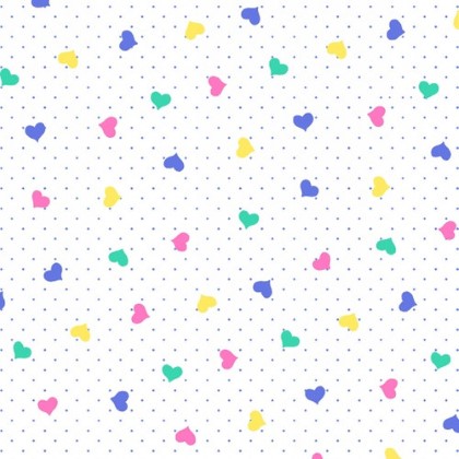 A.E. Nathan - Comfy Flannel Prints - Pastel Hearts, White