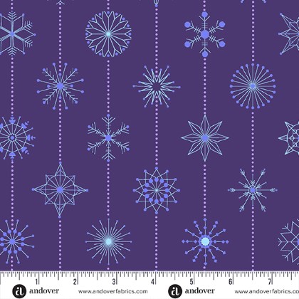 Andover - Century Prints - Deco Frost - Snowflakes, Winter Plum