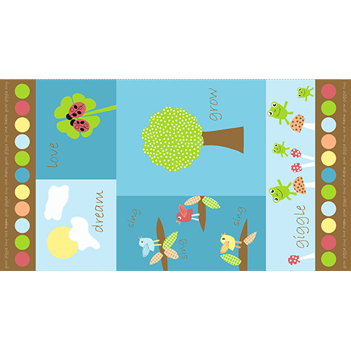 Andover - Giggle & Grow - 24' Panel, Blue