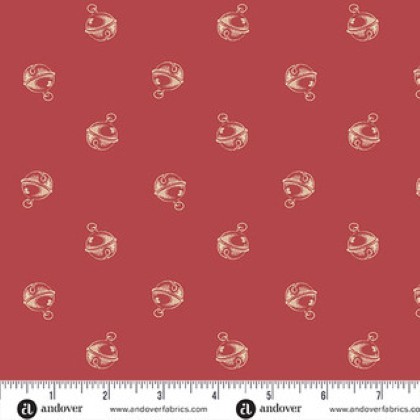 Andover Fabrics - Jingle Bell - Jingle Bells, Cranberry