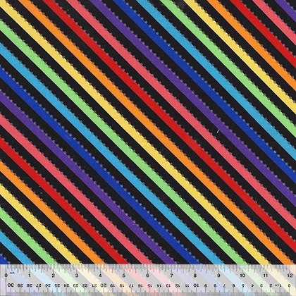 Anthology - Be Colourful - Magic Bias Stripe, Black/Rainbow