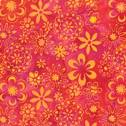 Anthology - Jewel Batiks - Flowers, Magenta