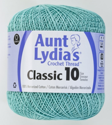 Aunt Lydia's Classic Crochet Thread - Size 10 - 350 yds; Aqua