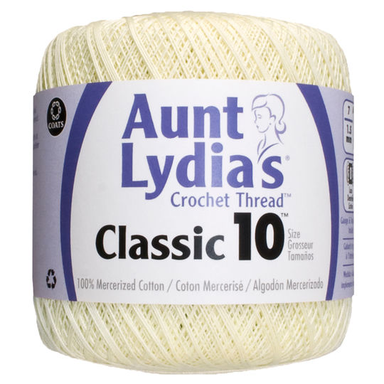 Aunt Lydia's Classic Crochet Thread - Size 10 - 350 yds; Cream