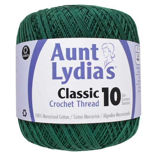 Aunt Lydia's Classic Crochet Thread - Size 10 - 350 yds; Forest Green
