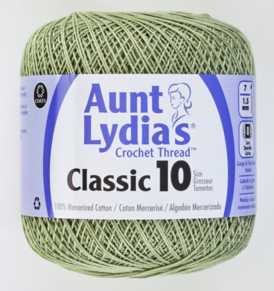 Aunt Lydia's Classic Crochet Thread - Size 10 - 350 yds; Frosty Green