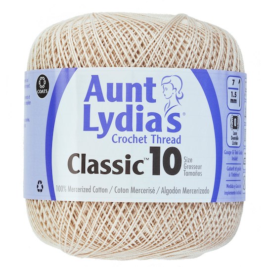 Aunt Lydia's Classic Crochet Thread - Size 10 - 350 yds; Natural