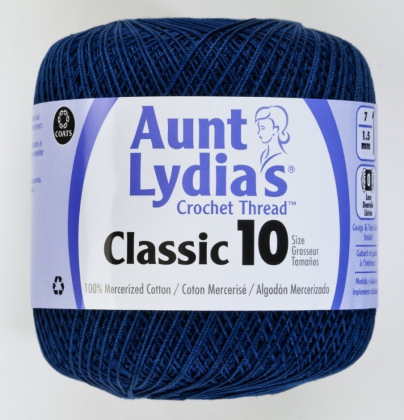 Aunt Lydia's Classic Crochet Thread - Size 10 - 350 yds; Navy