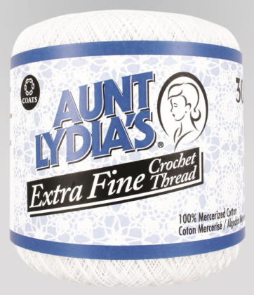 Aunt Lydia's Extra Fine Crochet Thread - Size 30 - 500 yds; White
